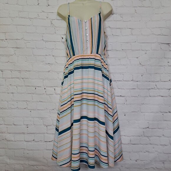 LC Lauren Conrad Dresses & Skirts - Lauren Conrad Striped Mid Dress Women's Size 12